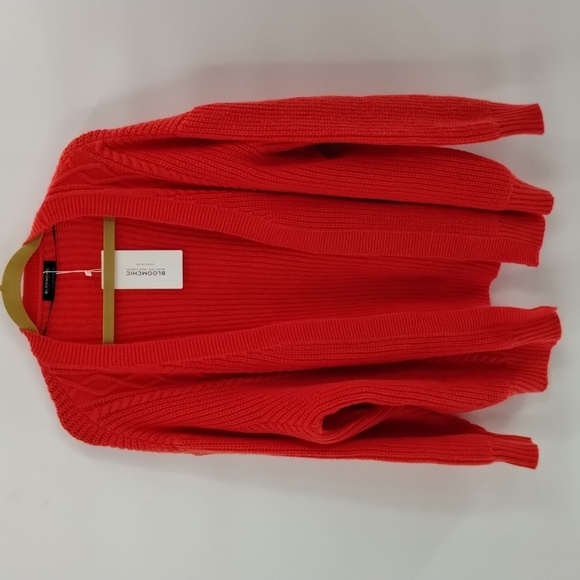 BloomChic open cardigan sweater coral pink orange size 2X cable knit Bloom chic - Picture 1 of 11